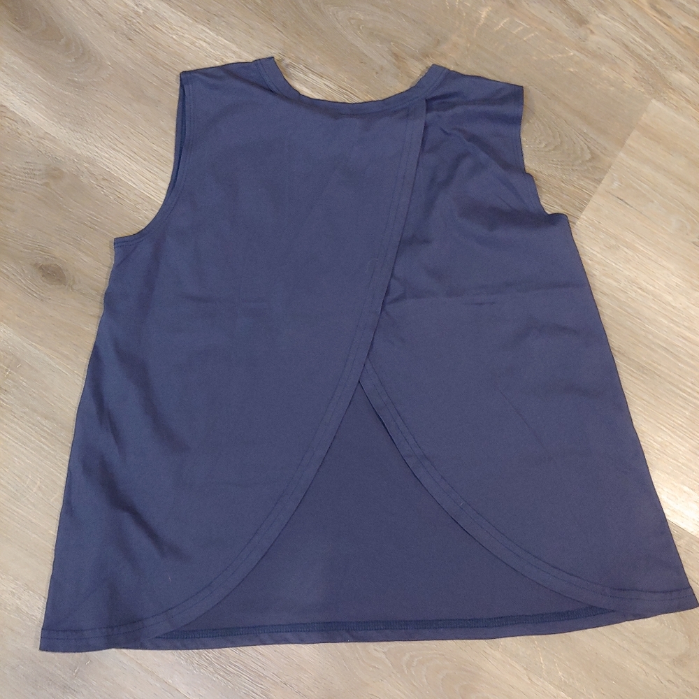 -SOLD- RVCA Navy Split Back Tank - Picture 2 of 3